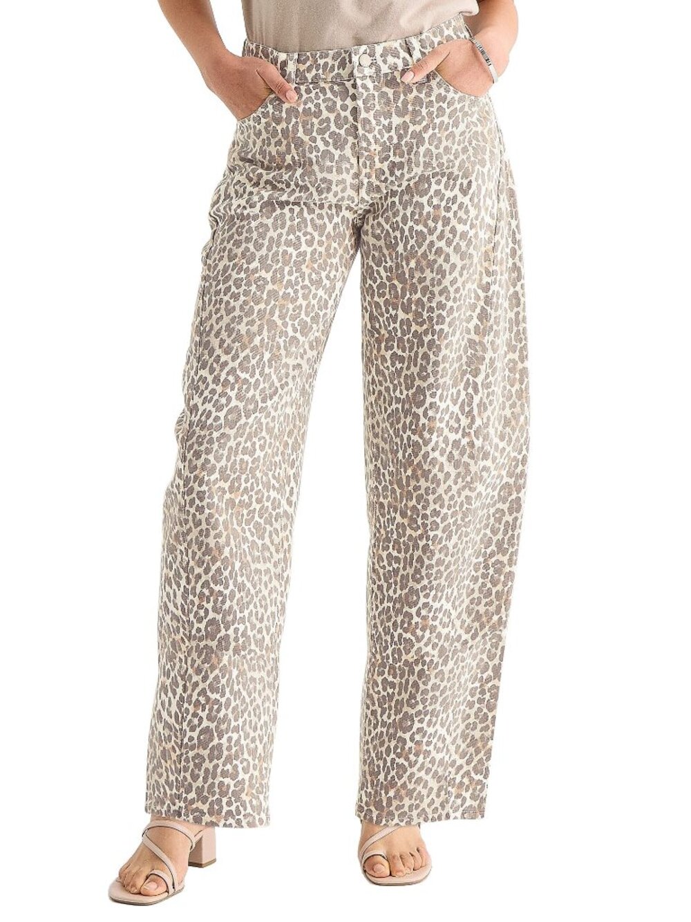 New! A.N.A Cheetah Denim Jeans Mid-Rise Barrel Women's 18W 20W 22W 24W